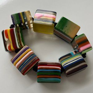 Bracelet, Acrylic, Elastic pull on, purchased in Venice Italy